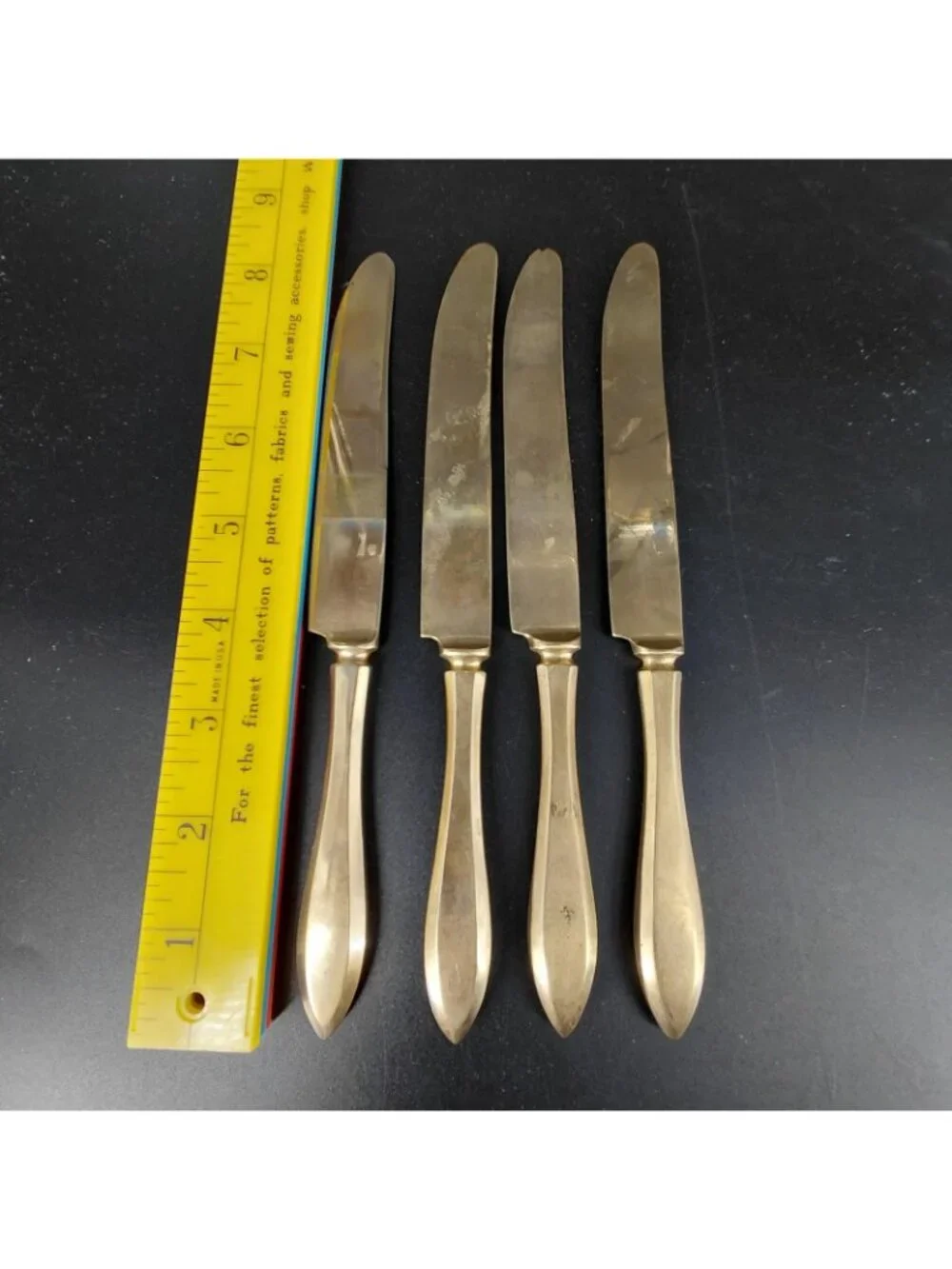 Dirigold Regal Dinner Knife Set 4 Gold Table Dirilyte Alloy Flatware Sweden